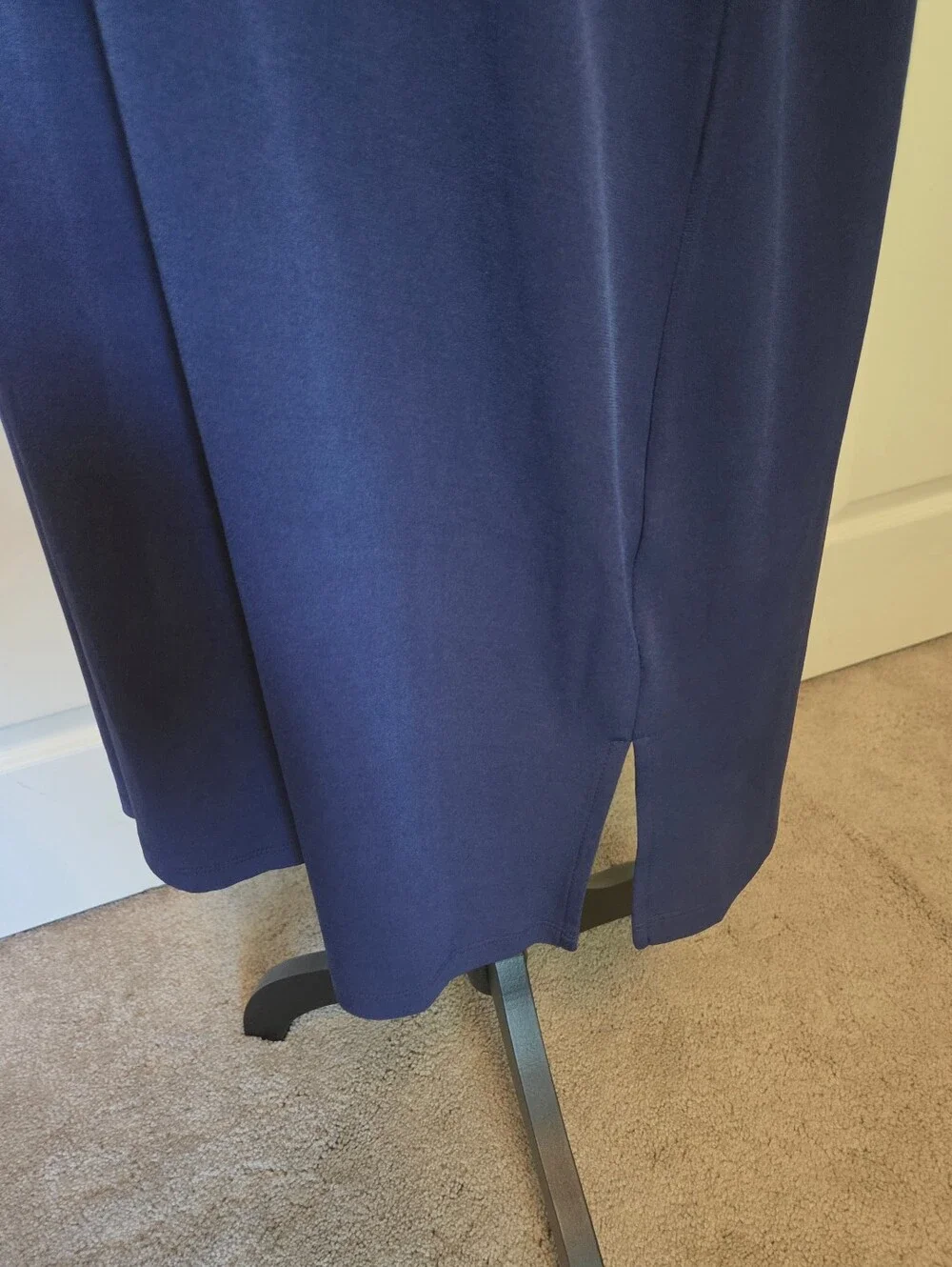 Michael Kors Navy Blue Sleeveless Shift Dress Gold Grommet Lace Up SIZE 3X